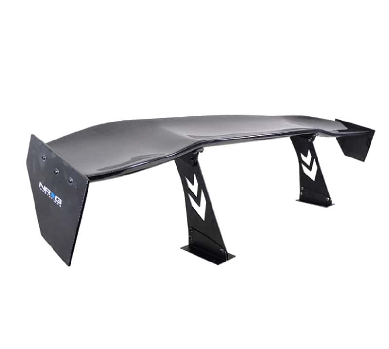 NRG — NRG Carbon Fiber Spoiler - Universal (69in.) w/NRG Logo / Stand Cut Out / Large Side Plate - view 2
