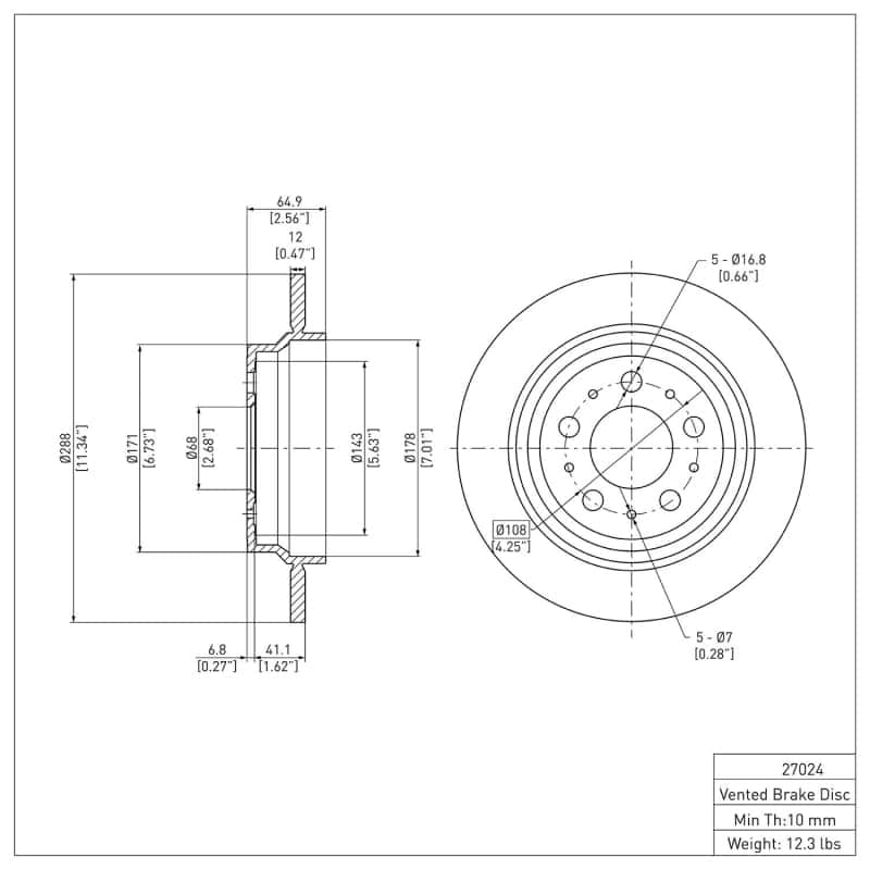 DFC — DFC 99-09 Volvo XC70/S80/V70/S60 Rear GeoSPEC Coated Rotor
DFC Brake Rotor - view 2