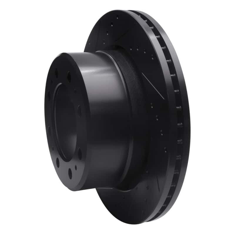 R1 Concepts — R1 09-25 Dodge Ram 2500 Rear Left Drilled & Slotted Black Brake Rotor
R1 Brake Rotor Drill - view 2