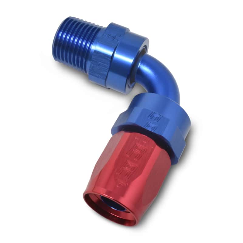 Russell — Russell Performance -6 AN Red/Blue 90 Degree Full Flow Swivel Pipe Thread Hose End (With 1/8in NPT)
Hose Fitting - view 5