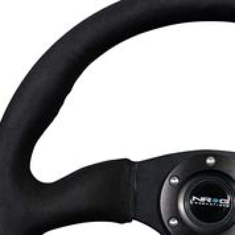 NRG — NRG Reinforced Steering Wheel (350mm / 2.5in. Deep)Blk Alcantara Comfort Grip w/4mm Matte Blk Spokes - view 1