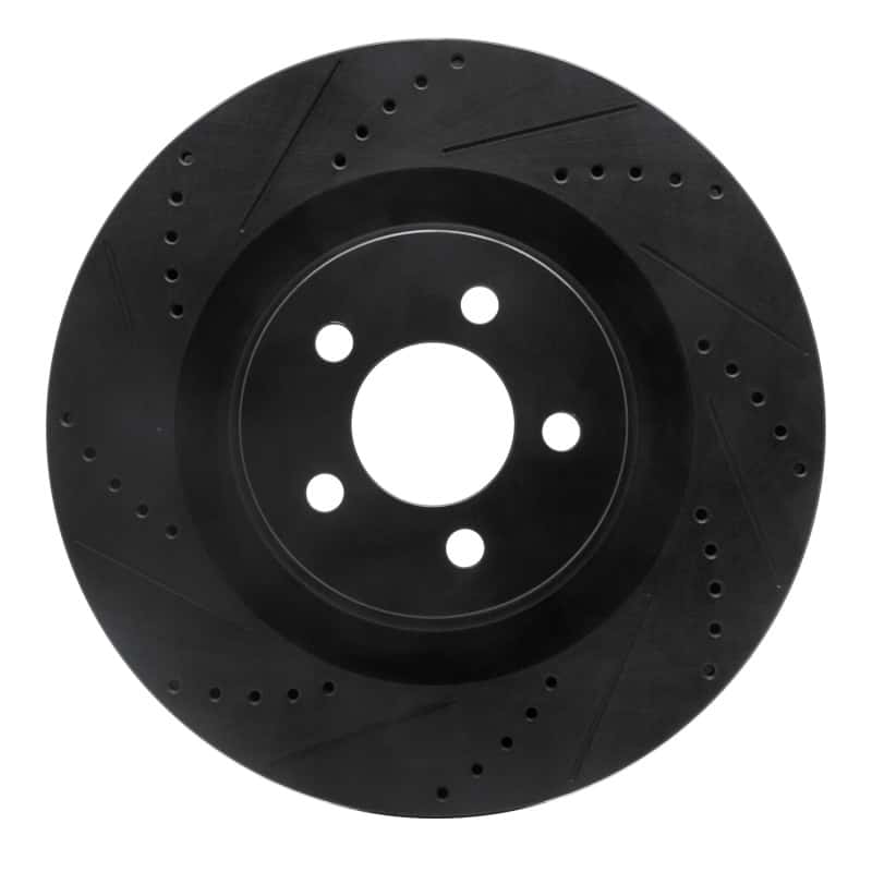 R1 Concepts — R1 05-23 Chrysler 300 Front Left Drilled & Slotted Black Brake Rotor
R1 Brake Rotor Drill - view 1