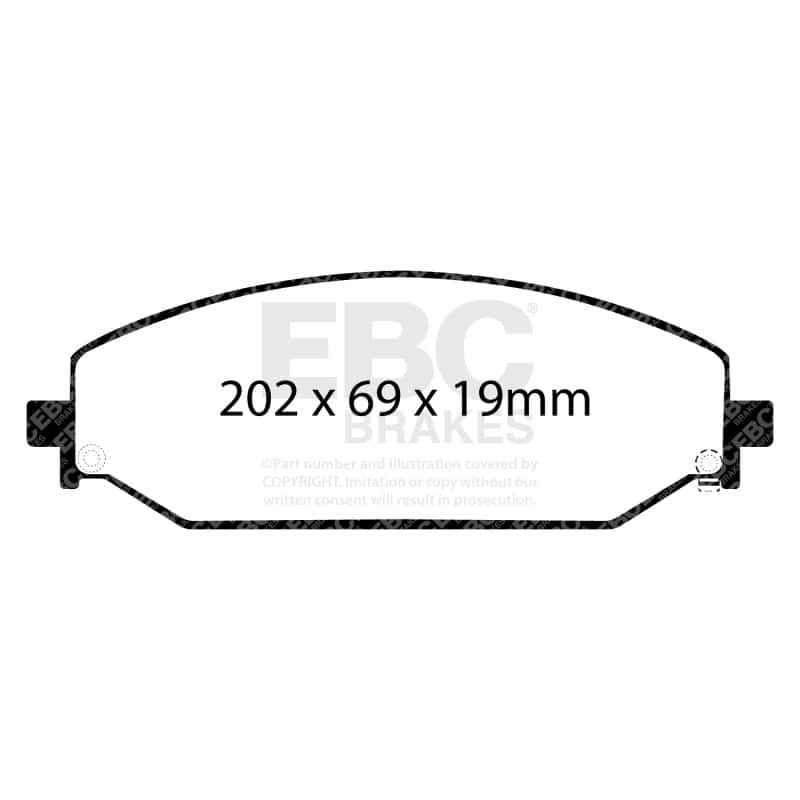 EBC — EBC 2019+ Ram Trucks 1500 (DT) Yellowstuff Front Brake Pads
Disc Brake Pad - view 8