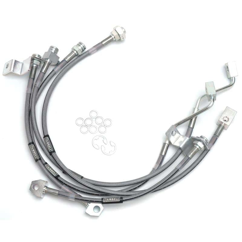 Russell — Russell Performance 99-06 Ford Excursion 4WD with 4in-5.5in lift Brake Line Kit
Brake Hose Kit - view 3