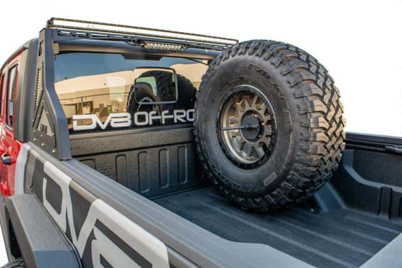 DV8 Offroad — DV8 Offroad 2019+ Jeep Gladiator Universal Stand Up In-Bed Tire Carrier - view 1