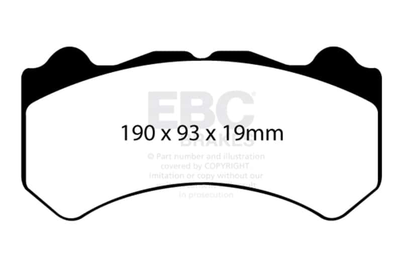EBC — EBC 08-11 Nissan GT-R (R35) 3.8 Twin Turbo (Cast Iron Rotors) Bluestuff Front Brake Pads
Disc Brake Pad - view 4