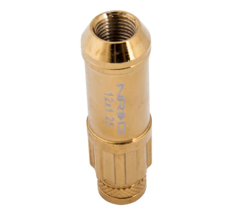 NRG — NRG 700 Series M12 X 1.25 Steel Lug Nut w/Dust Cap Cover Set 21 Pc w/Locks & Socket - Chrome Gold - view 8