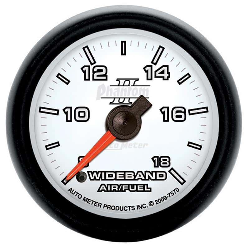 AutoMeter — Autometer Phantom II 52mm Full Sweep Electronic 8:1-18:1 AFR Wideband Air/Fuel Ratio Analog Gauge
2-1/16" ANALOG WIDEB - view 2