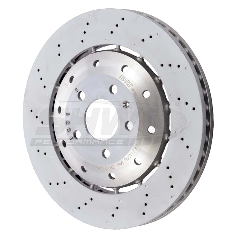 SHW Performance — SHW 08-12 Audi R8 4.2L (Excl Ceramic Brakes) Front Drill-Dimp Lightweight Brake Rotor (420615301D) - view 1