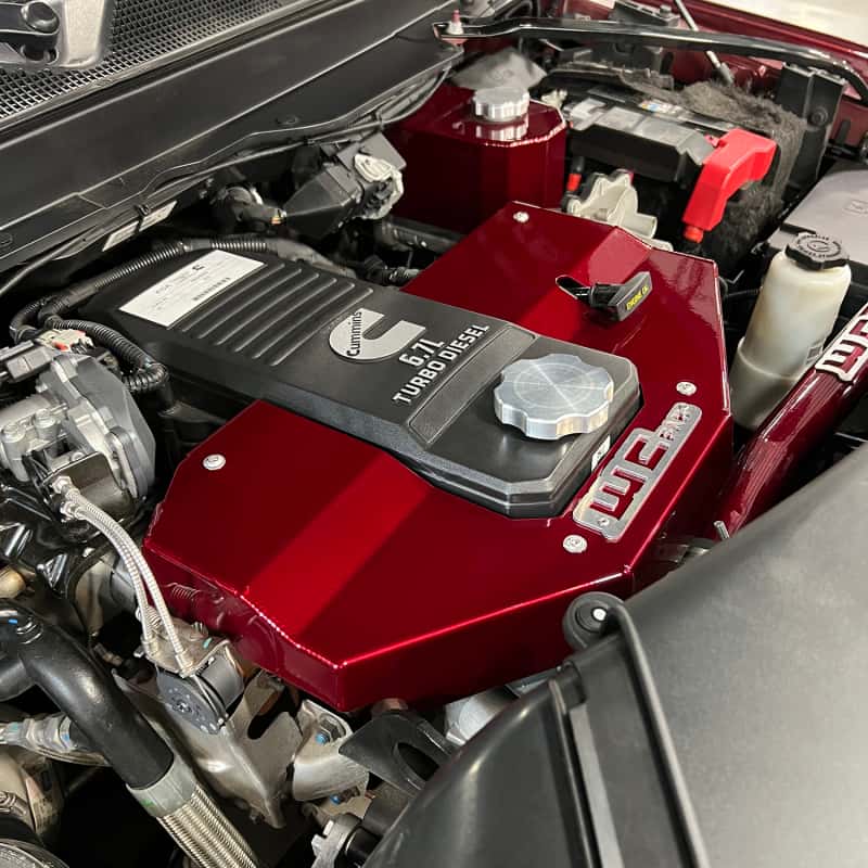 Wehrli — Wehrli 10-23 Cummins Fabricated Aluminum Engine Cover - Candy Red
Eng Cvr 10-24 CR - view 7