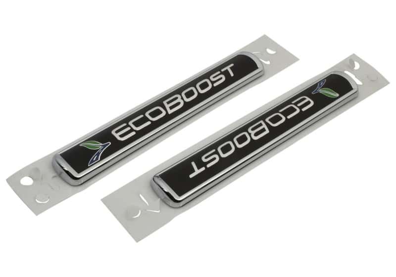 Ford Racing — Ford Racing Black/Silver EcoBoost Emblem 3-1/2in x 9/16in - Set of 2
Emblem - view 4