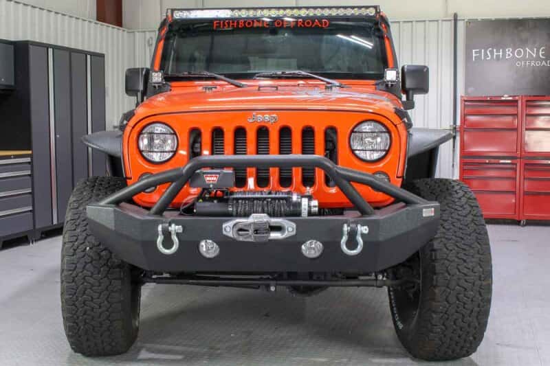 Fishbone Offroad — Fishbone Offroad 07-18 Jeep Wrangler JK Full Width Front Winch Bumper - Black Powdercoat - view 11