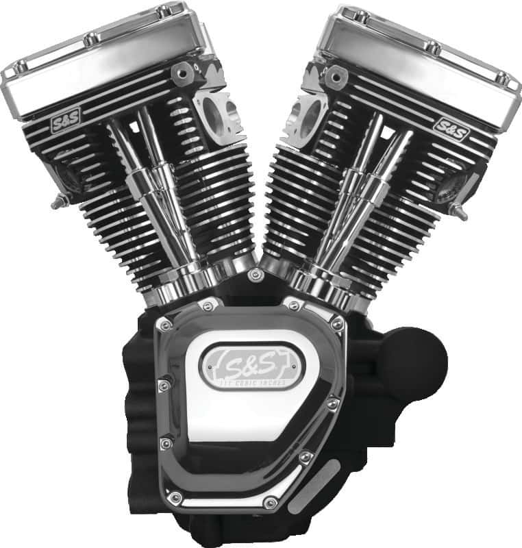 S&S Cycle — S&S Cycle 07-16 Touring Models T111 T-Series Long Block Engine - Wrinkle Black - view 1