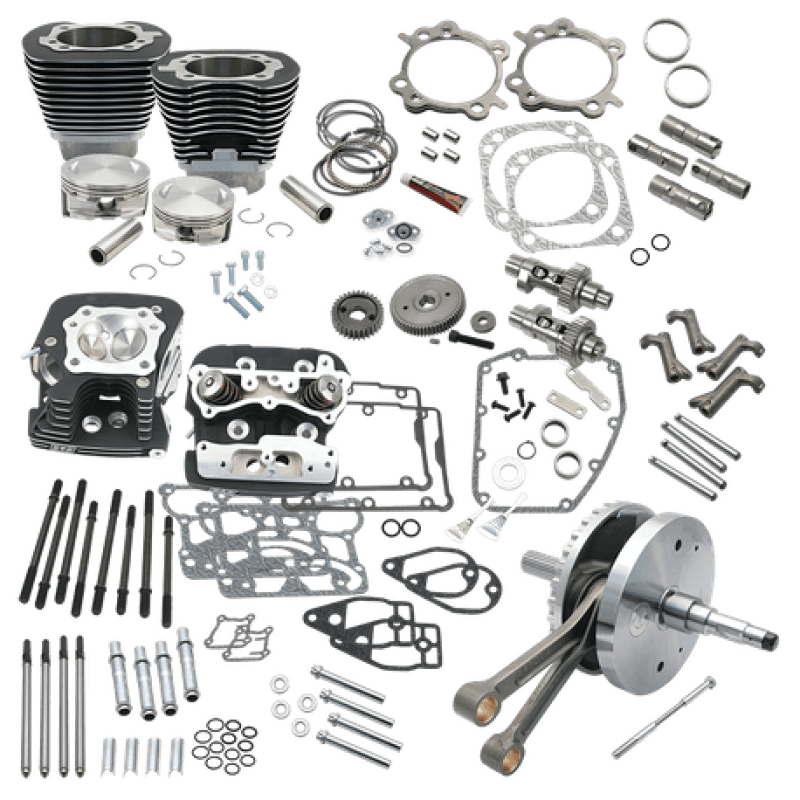 S&S Cycle — S&S Cycle 07-17 BT 124in Hot Set Up Kit - Wrinkle Black - view 2
