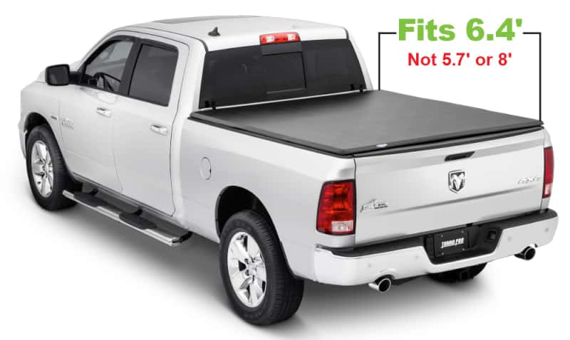 Tonno Pro — Tonno Pro 02-19 Dodge RAM 1500 6.4ft Fleetside Tonno Fold Tri-Fold Tonneau Cover
Soft Tri-Fold Cover - view 5