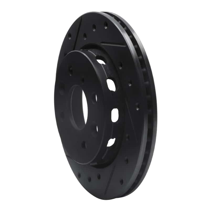 R1 Concepts — R1 94-00 Kia Sephia Front Left Drilled & Slotted Black Brake Rotor
R1 Brake Rotor Drill - view 2
