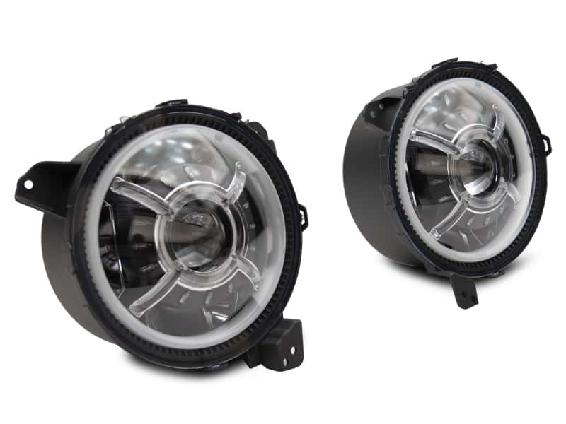 Raxiom — Raxiom 18-22 Jeep Wrangler JL/ JT 9-Inch LED Headlights w/ DRL and Halo- Black Housing (Clear Lens)
Headlights - view 3