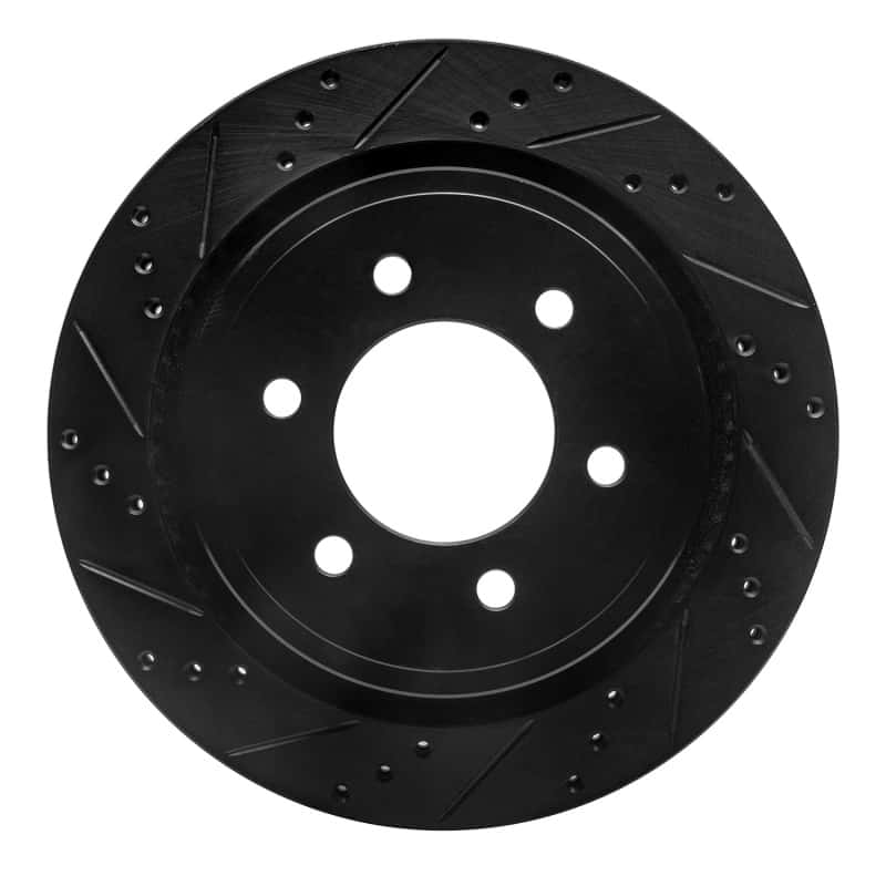 R1 Concepts — R1 12-20 Ford F-150 4WD Rear Left Drilled & Slotted Black Brake Rotor
R1 Brake Rotor Drill - view 1