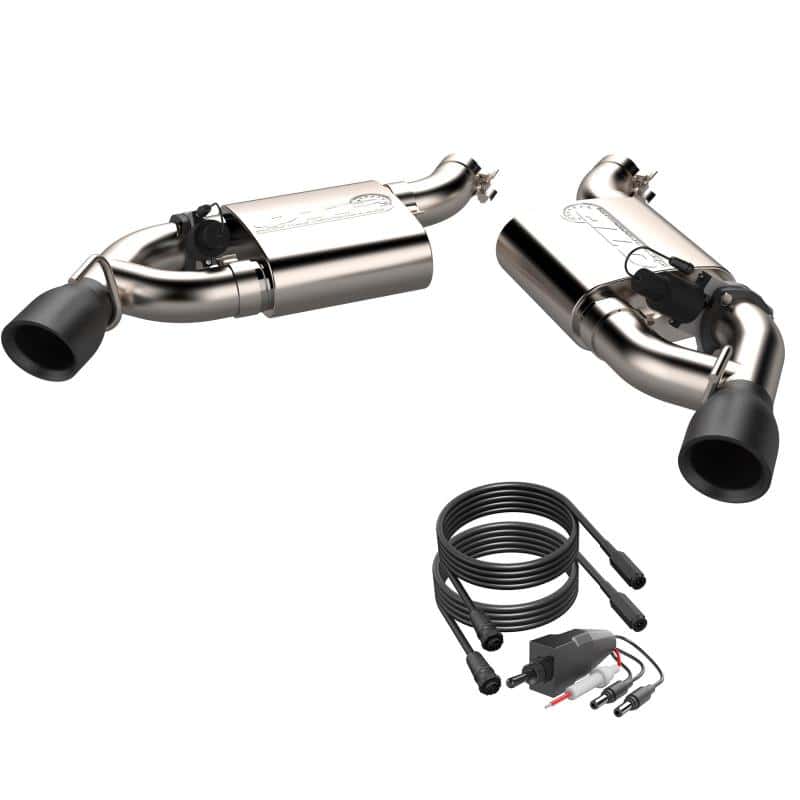 QTP — 2016-2024 Chevrolet Camaro SS  QTP Screamer Axle Back Dual Tip Bumper Black Tips - view 2