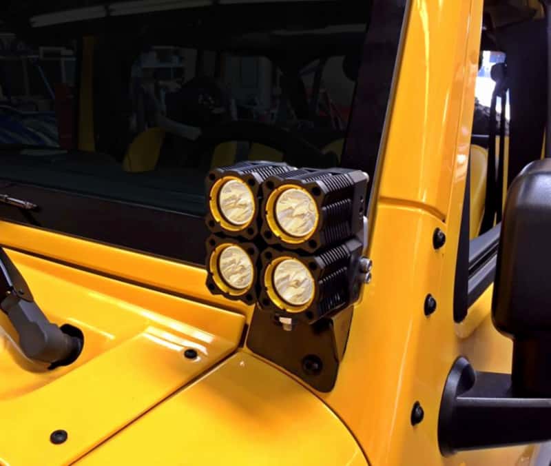 KC HiLiTES — KC HiLiTES 07-18 Jeep JK A-Pillar Windshield Light Mount Bracket Set (Pair) - Black
Accessories - view 3