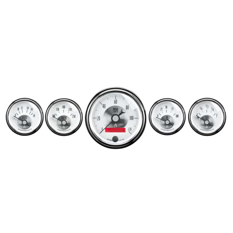AutoMeter — Autometer Prestige Series Pearl 5 Piece Gauge Kit
PRESTIGE WHITE 5 PC. - view 3
