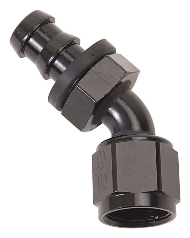 Russell — Russell Performance -4 AN Twist-Lok 45 Degree Hose End (Black)
Hose Fitting - view 3