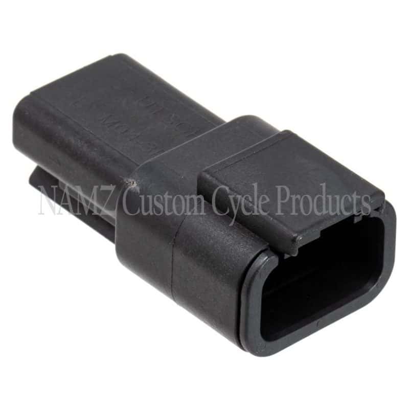NAMZ — NAMZ Deutsch DTM 3-Position Receptacle w/3 Stamped Terminals & Wedgelock - Black (HD 74103-98BK) - view 1