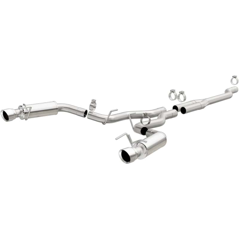 Magnaflow — MagnaFlow Cat Back, SS, 2.5in, Competition, Dual Split Polish 4.5in Tips 2015 Ford Mustang Ecoboost
Cat-Back - view 2