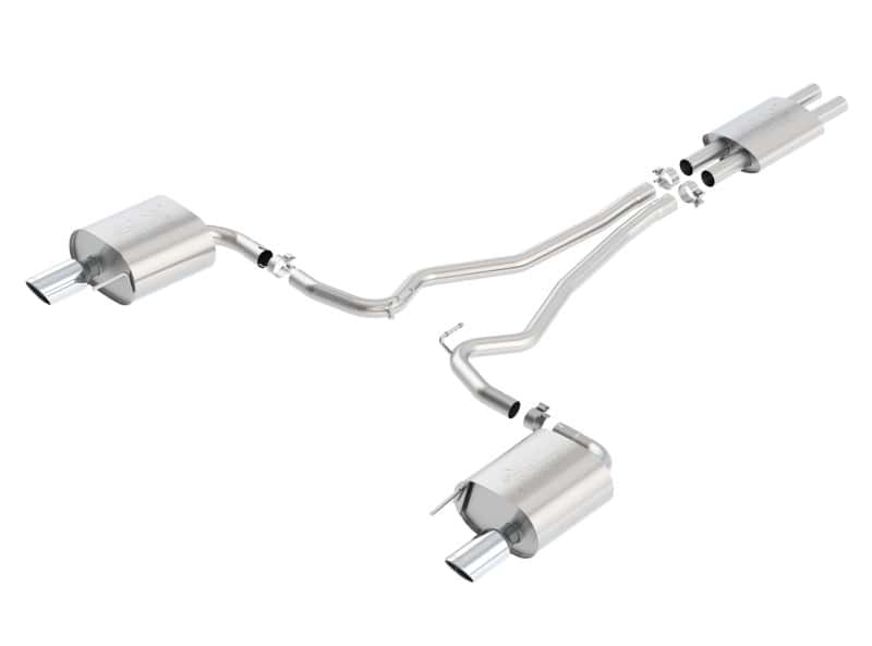 Borla — Borla ATAK Cat Back 15 Ford Mustang 3.7L V6 MT/AT 2.25in Pipe 4in Single Round Rolled Tips
Cat-Back System
ExhstSysKt - view 2