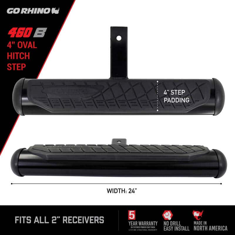 Go Rhino — Go Rhino 4in Oval Hitch Step - Black
Hitch Step - view 4