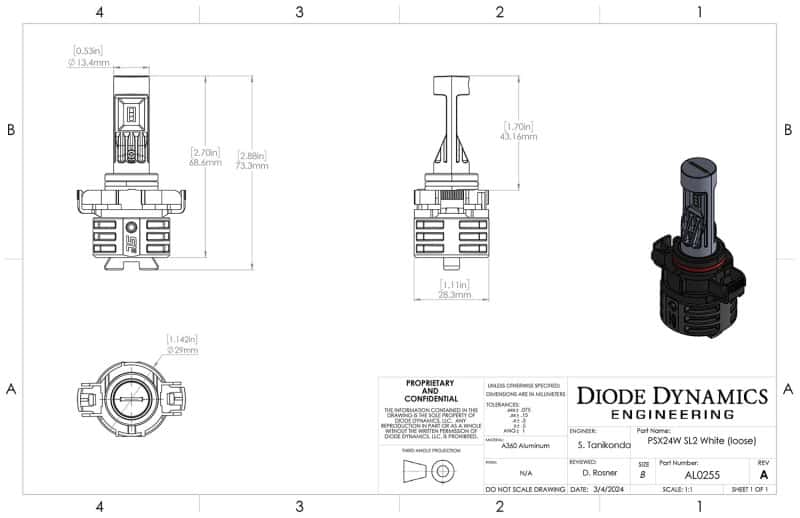 Diode Dynamics — Diode Dynamics 5202/PSX24W White SL2 LED Bulb (one) - view 7
