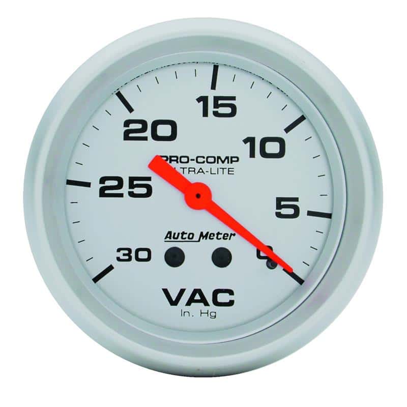 AutoMeter — AutoMeter Gauge Vacuum 2-5/8in. 30Inhg Mechanical Ultra-Lite
2-5/8" VACUUM, 30 IN - view 2