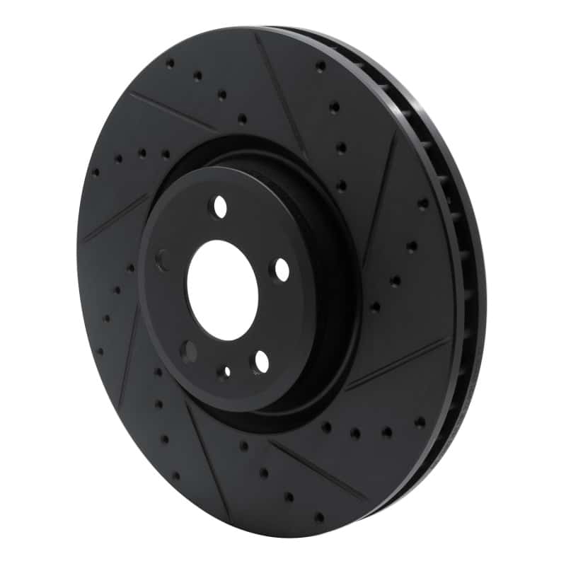 R1 Concepts — R1 2018-2025 Audi S5 Front Right Drilled & Slotted Black Brake Rotor
R1 Brake Rotor Drill - view 2