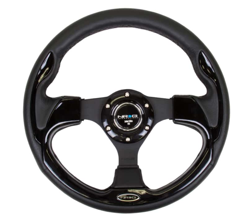 NRG — NRG Reinforced Steering Wheel (320mm) Blk w/Gloss Black Trim - view 5