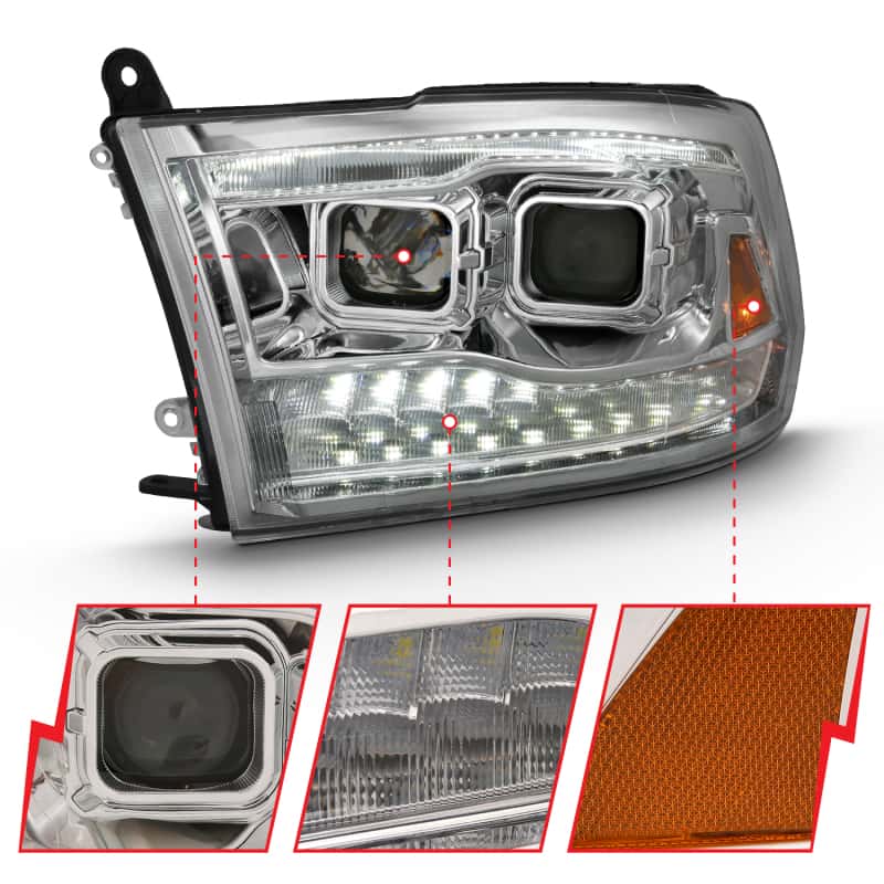 ANZO — ANZO 2009-2018 Dodge Ram 1500 Projector H.L. Switchback Chrome Amber
Head Light Set
HdLtSet - view 11