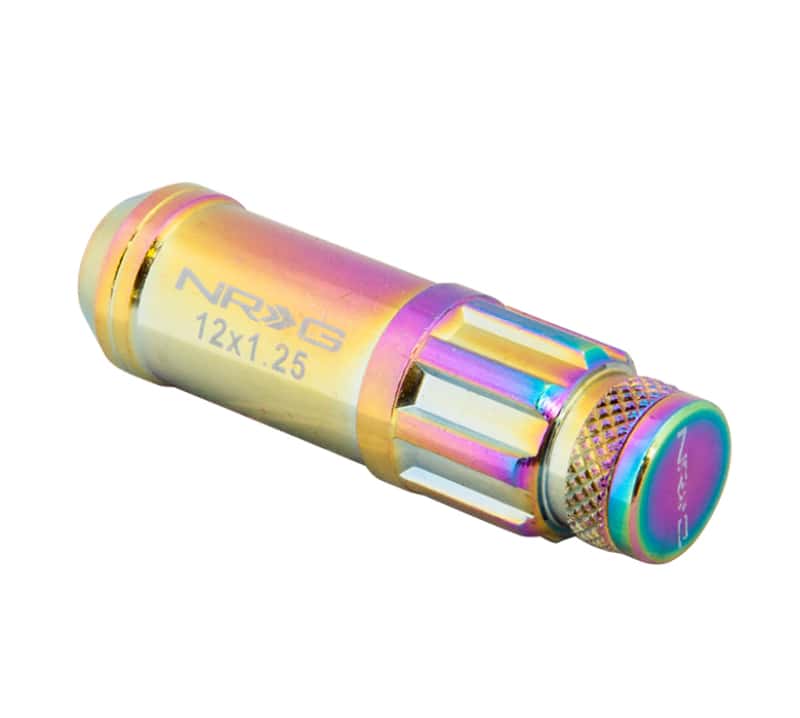 NRG — NRG 700 Series M12 X 1.5 Steel Lug Nut w/Dust Cap Cover Set 21 Pc w/Locks & Lock Socket - Neochrome - view 2
