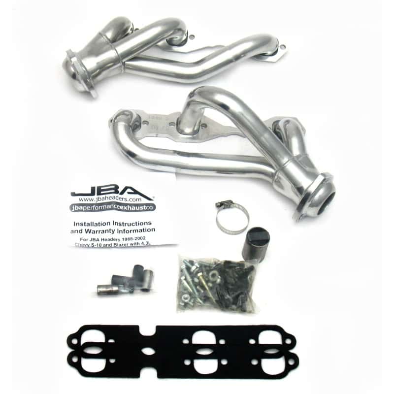 JBA — JBA 88-95 & 02-03 GM S-Truck 4.3L V6 4WD 1-1/2in Primary Silver Ctd Cat4Ward Header
Exhaust Header - view 2