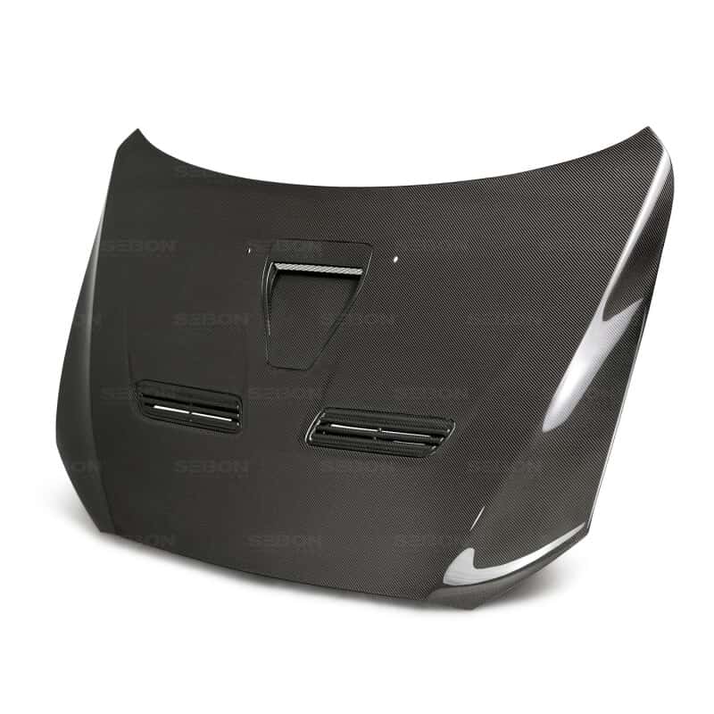 Seibon — Seibon 08-12 Mitsubishi Evo X OEM style Carbon Fiber Hood - view 3