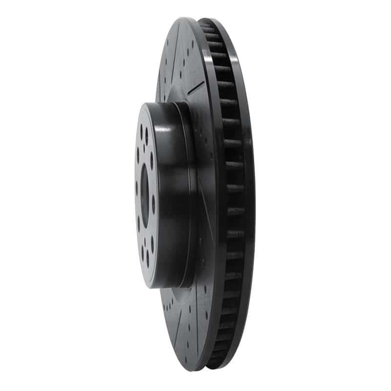 R1 Concepts — R1 07-23 Lexus LS460 Front Left Drilled & Slotted Black Brake Rotor
R1 Brake Rotor Drill - view 2
