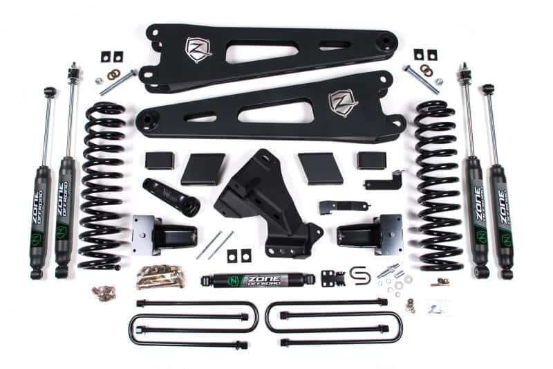 Zone Offroad — Zone Offroad 23-26 Ford F250/F350 4WD 7in Radius Arm Susp. Lift Kit 4.5in Rear - Adv. Series Shocks - view 1