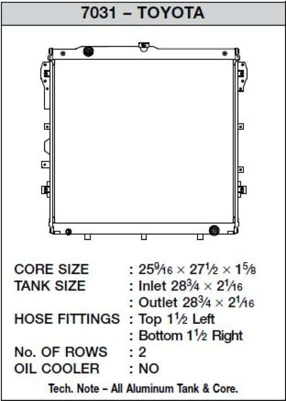CSF — CSF 07-19 Toyota Tundra 5.7L Radiator
CSF Radiator - view 3