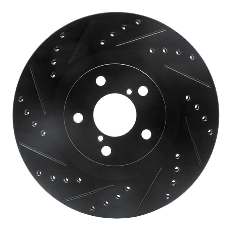 R1 Concepts — R1 01-08 Saab 9-2X Front Left Drilled & Slotted Black Brake Rotor
R1 Brake Rotor Drill - view 1