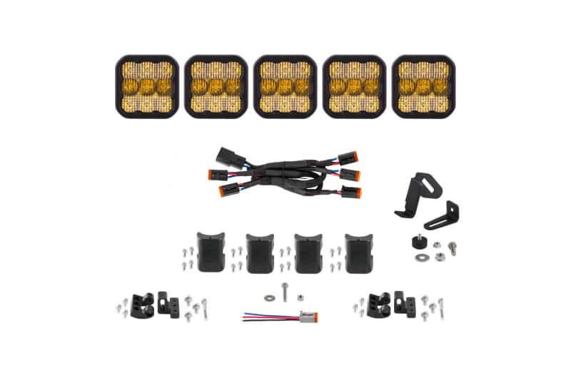 Diode Dynamics — Diode Dynamics SS5 Sport Universal CrossLink 5-Pod Lightbar - Yellow Combo - view 1