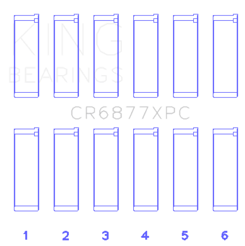 King Engine Bearings — King Engine Bearings BMW S54B32 3.2L Coated Performance Rod Bearing Set of 6 (Size .026)
Engine Bearing - view 2