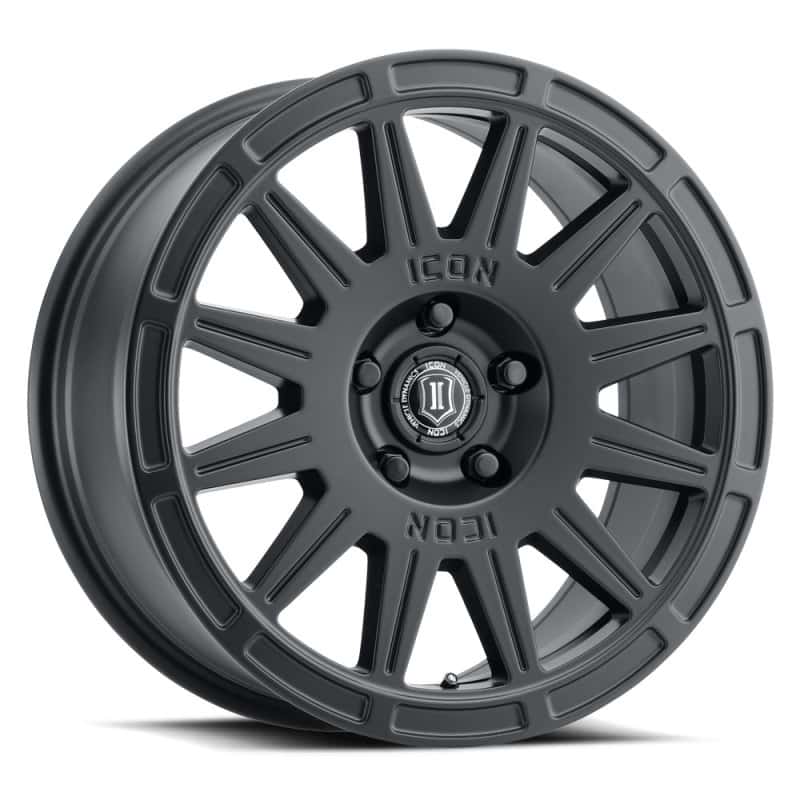ICON — ICON Ricochet 17x8 5x4.5 38mm Offset 6in BS Satin Black Wheel
RICOCHET WHEEL - view 3