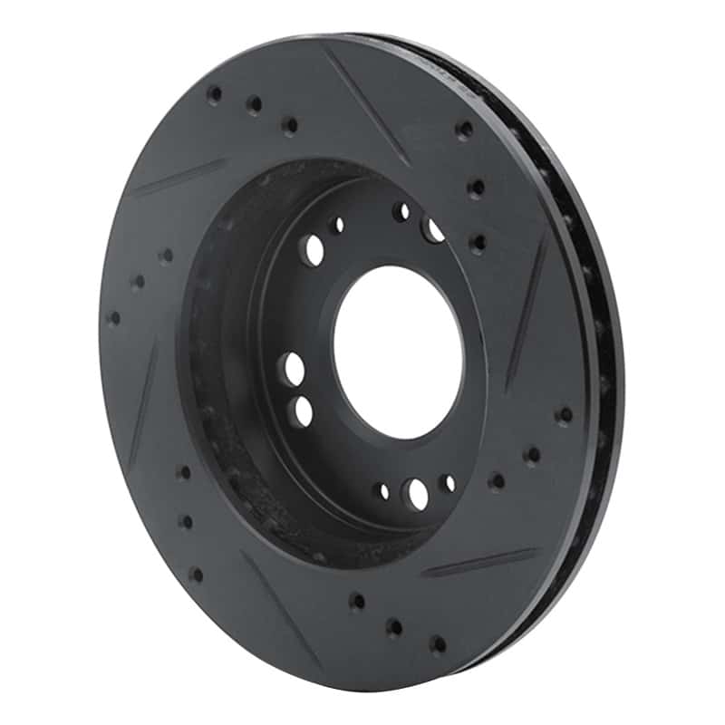 R1 Concepts — R1 90-05 Chrysler SEBRING Front Left Drilled & Slotted Black Brake Rotor
R1 Brake Rotor Drill - view 4