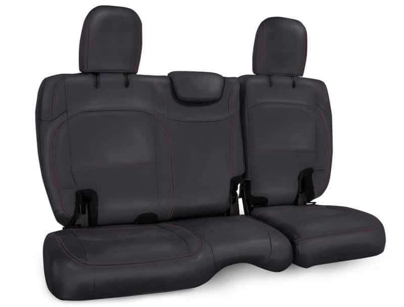 PRP Seats — PRP 2018+ Jeep Wrangler JLU/4 Door Rear Bench Cover w/ Cloth Interior - Black w/ Red Stitching
Seat Covers - view 1