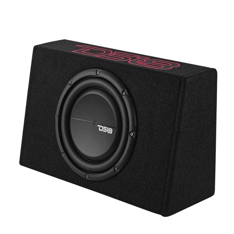 DS18 — DS18 Single 10in Shallow Enclosure w/ Subwoofer 350 Watts RMS Sealed Black Carpet Amplified - view 2