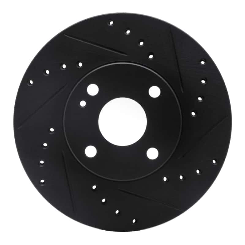 R1 Concepts — R1 94-02 Mazda Miata Front Right Drilled & Slotted Black Brake Rotor
R1 Brake Rotor Drill - view 1