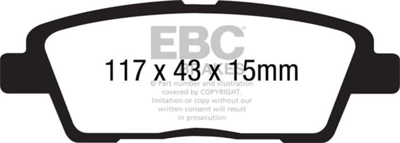 EBC — EBC 10-11 Hyundai Genesis 3.8 Ultimax2 Rear Brake Pads
Disc Brake Pad - view 1